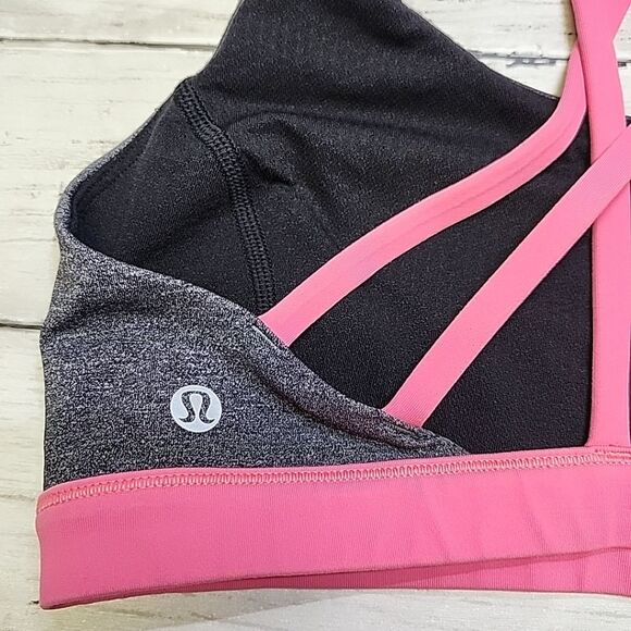 Lululemon FREE TO BE SERENE Sports Bra Women's Size XXS in Gray and Pink NO TAG - Picture 3 of 7
